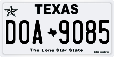 TX license plate DOA9085