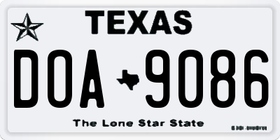 TX license plate DOA9086