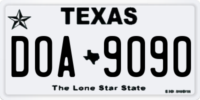TX license plate DOA9090