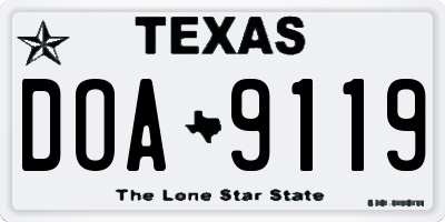 TX license plate DOA9119