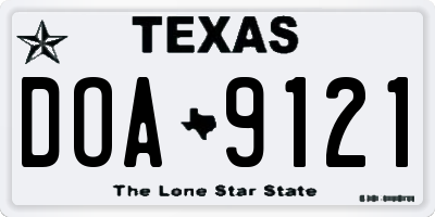 TX license plate DOA9121