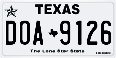 TX license plate DOA9126