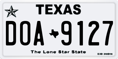 TX license plate DOA9127