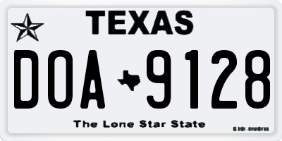 TX license plate DOA9128