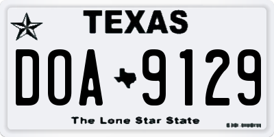 TX license plate DOA9129