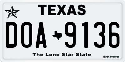 TX license plate DOA9136