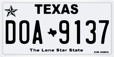 TX license plate DOA9137