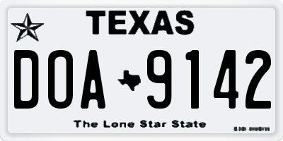 TX license plate DOA9142