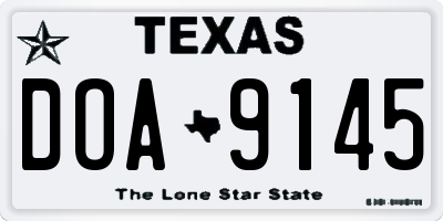 TX license plate DOA9145