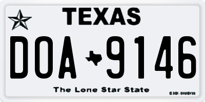 TX license plate DOA9146