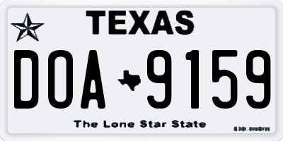 TX license plate DOA9159