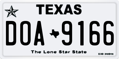 TX license plate DOA9166