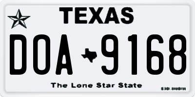 TX license plate DOA9168