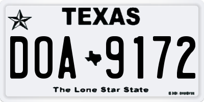 TX license plate DOA9172