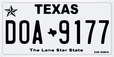 TX license plate DOA9177