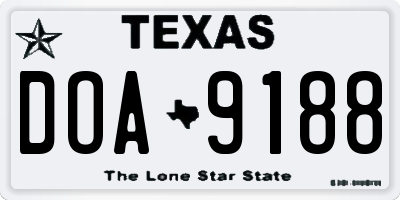 TX license plate DOA9188