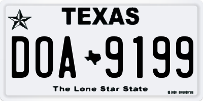 TX license plate DOA9199