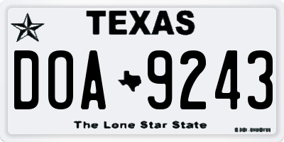 TX license plate DOA9243