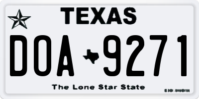 TX license plate DOA9271