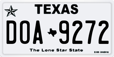 TX license plate DOA9272