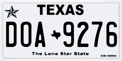 TX license plate DOA9276
