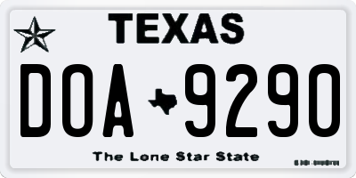 TX license plate DOA9290