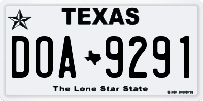 TX license plate DOA9291