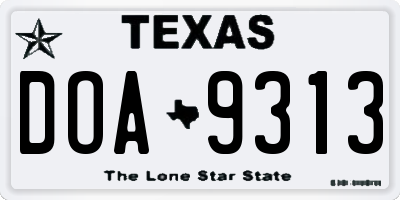 TX license plate DOA9313