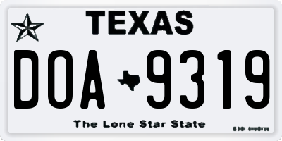TX license plate DOA9319