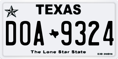 TX license plate DOA9324