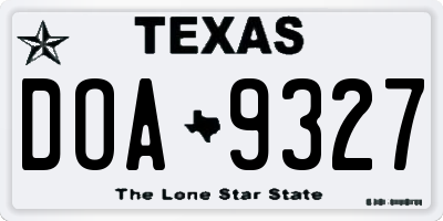 TX license plate DOA9327