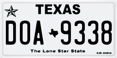 TX license plate DOA9338