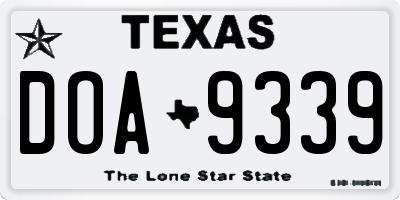 TX license plate DOA9339