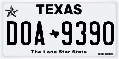 TX license plate DOA9390