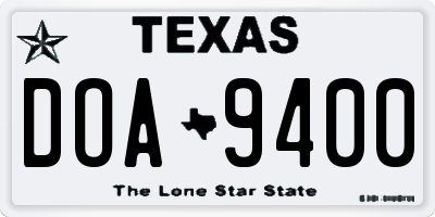 TX license plate DOA9400