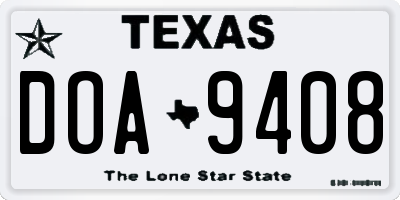 TX license plate DOA9408