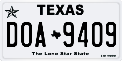 TX license plate DOA9409