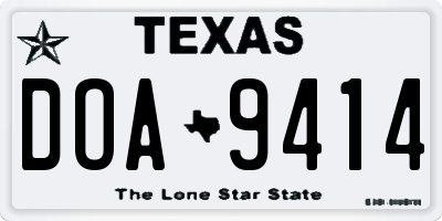 TX license plate DOA9414