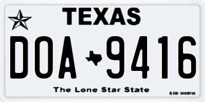TX license plate DOA9416