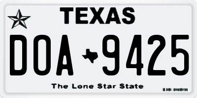 TX license plate DOA9425
