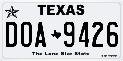 TX license plate DOA9426