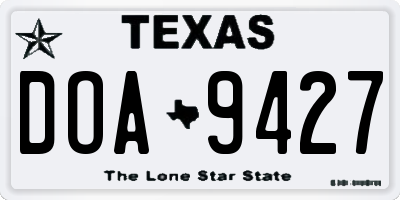 TX license plate DOA9427