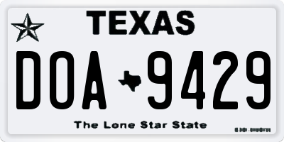 TX license plate DOA9429
