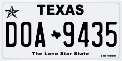 TX license plate DOA9435