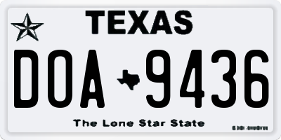 TX license plate DOA9436