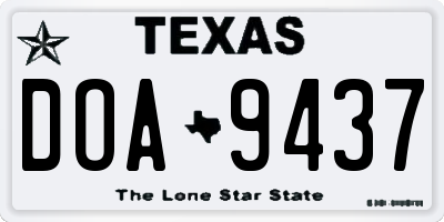 TX license plate DOA9437