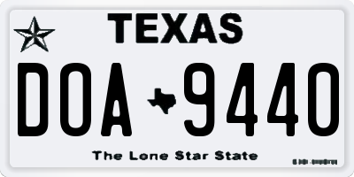 TX license plate DOA9440