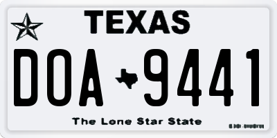TX license plate DOA9441