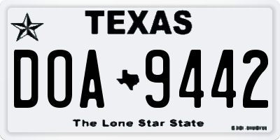 TX license plate DOA9442