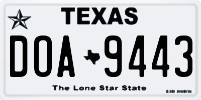 TX license plate DOA9443